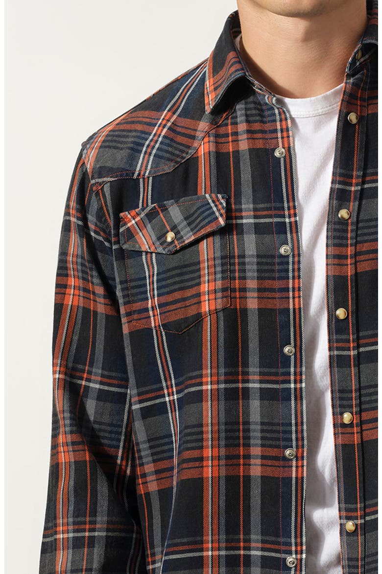 Plaid Denim Shirt, Alternate, color, RUST