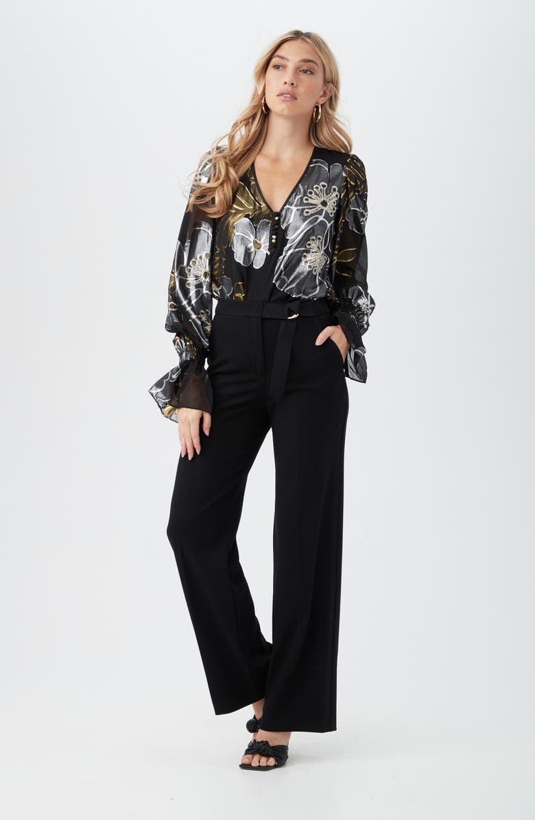 Trina Turk Wasabi Wide Leg Pants, Alternate, color, Black