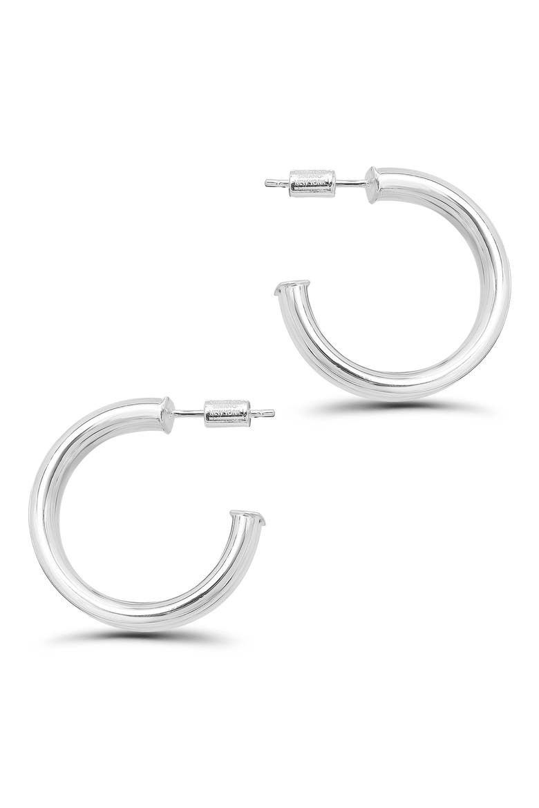 Double Tubing 20mm Hoop Earrings, Alternate, color, SILVER