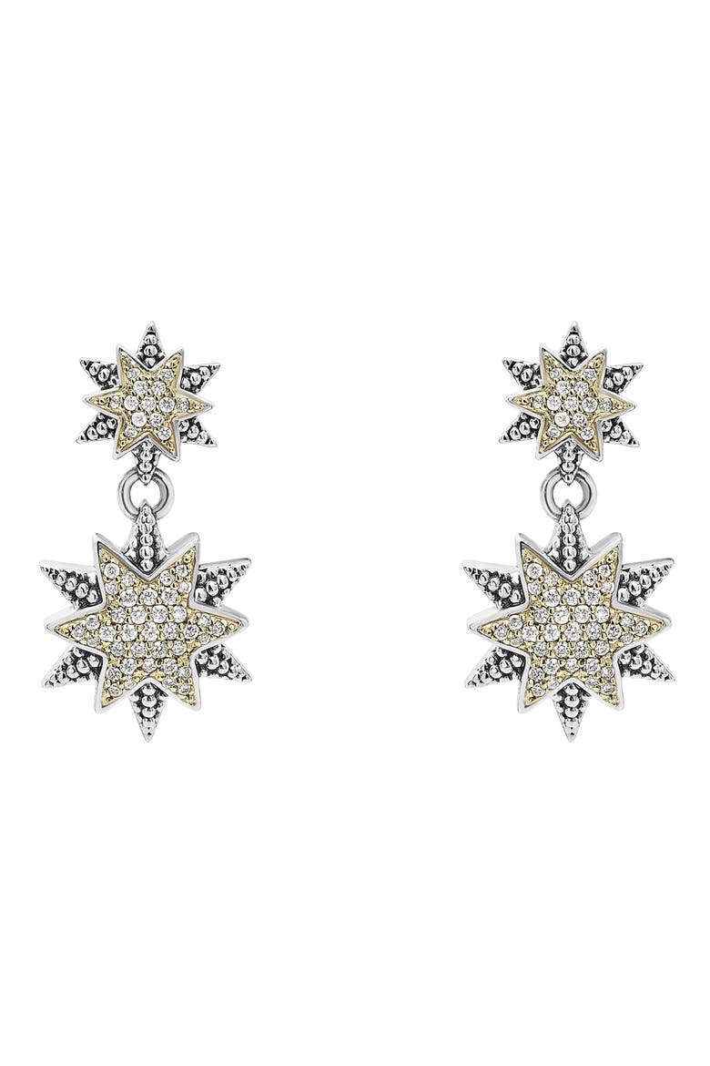 North Star Drop Earrings, Main, color, DIAMOND