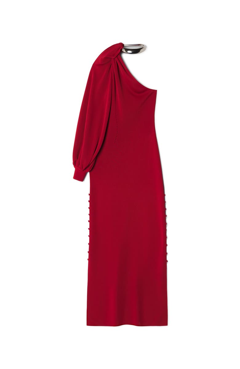 Lanvin Asymmetrical Choker Dress In Viscose, Alternate, color, Dark Red