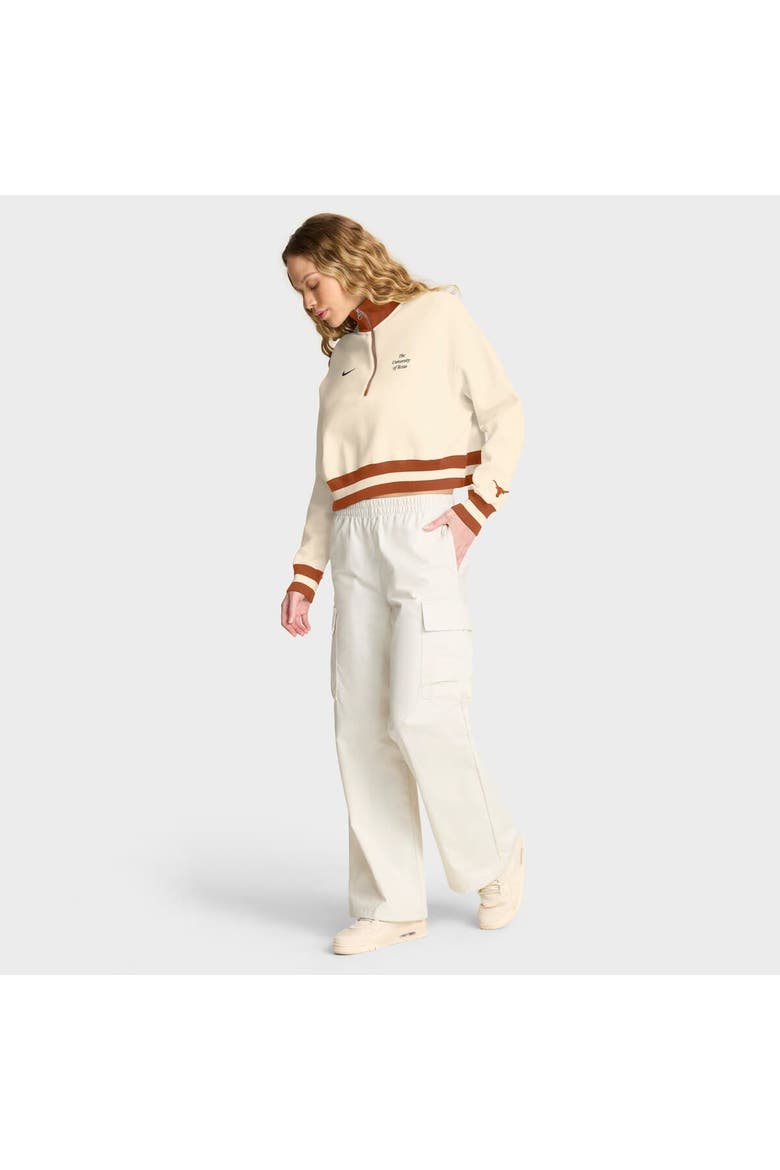 Women's Nike Tan Texas Longhorns Legacy Half-Zip Sweatshirt, Alternate, color, Cream