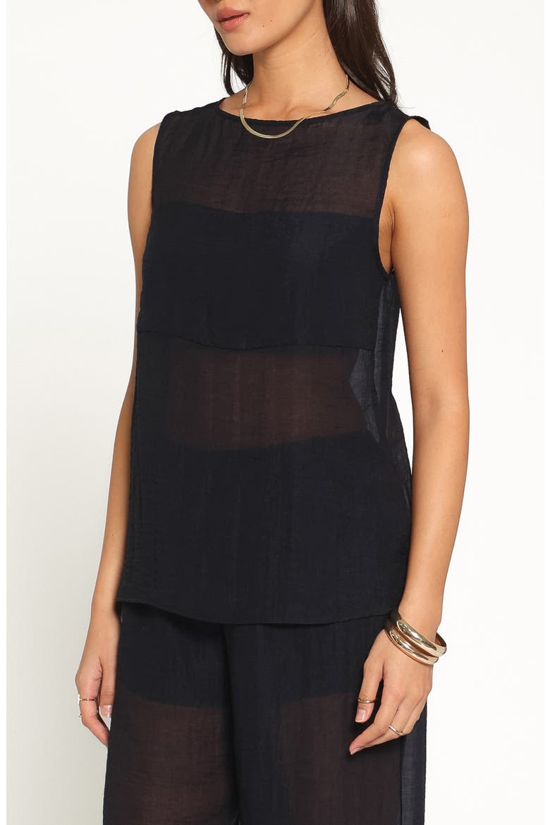 Vayla Paneled Sheer Top, Alternate, color, BLACK
