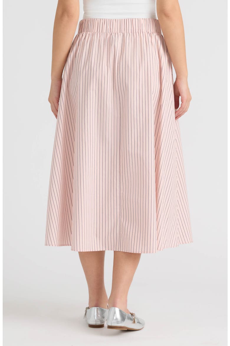 Appliqué Poplin Midi Skirt, Alternate, color, MULTI ROSE STRIPE