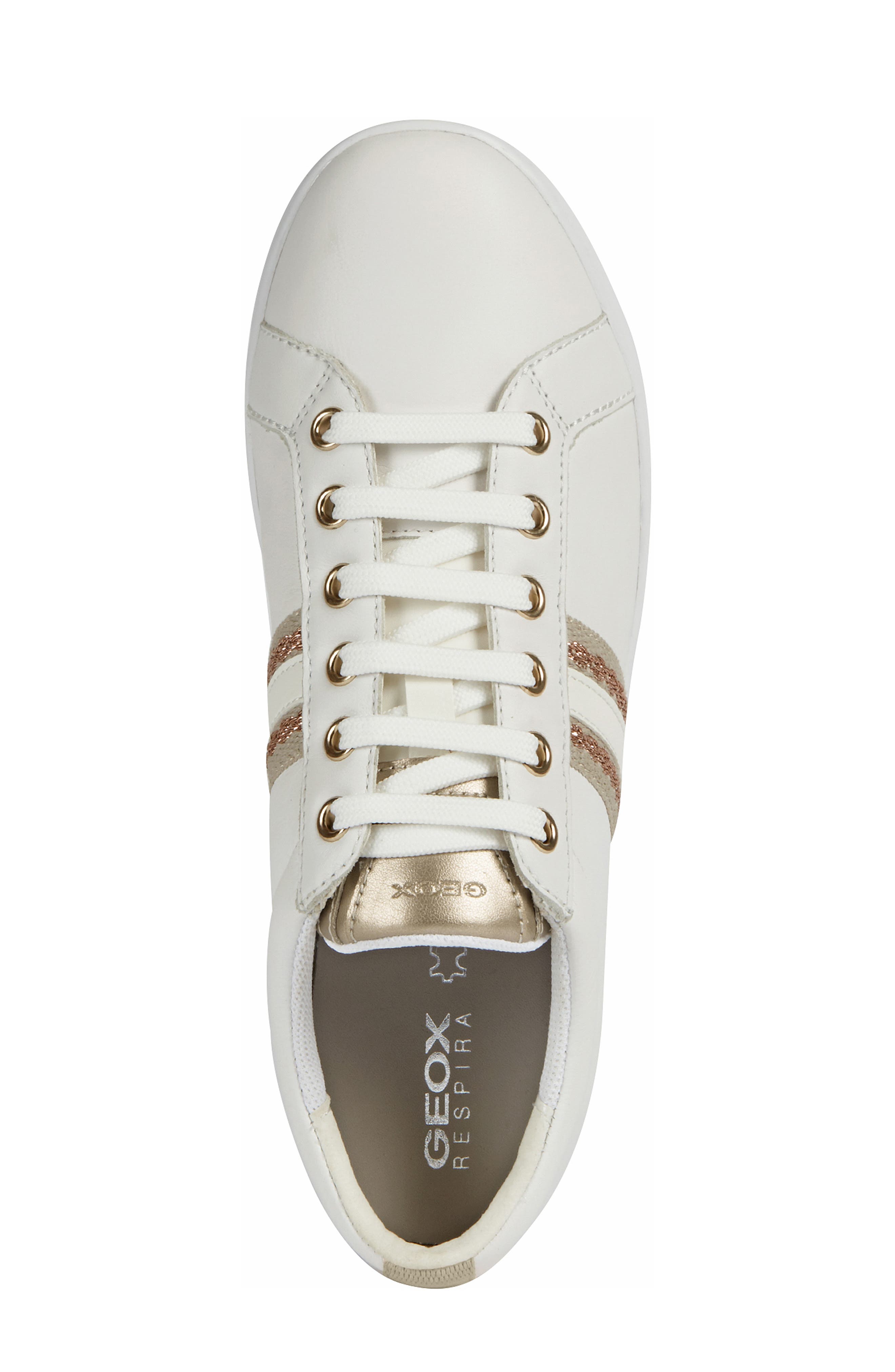 Jaysen Sneaker, Alternate, color, WHITE/ ROSE GOLD LEATHER