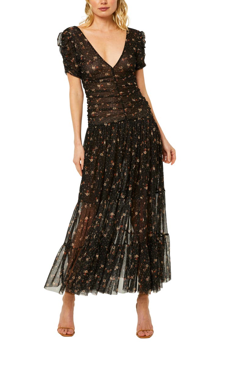MISA Los Angeles Rebecca Floral Mesh Dress, Main, color, 