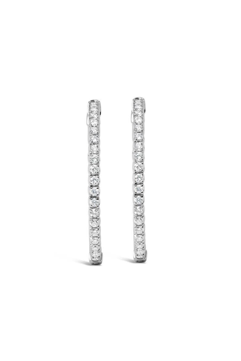 14K White Gold 1 3/4 Cttw Lab Grown Diamond Inside Out Hoop Earrings, Alternate, color, White