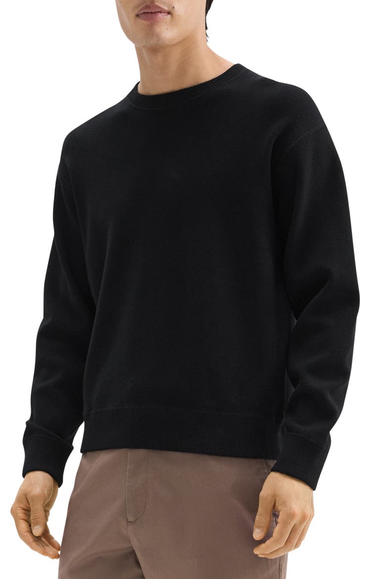 Relaxed Fit Crewneck Sweater, Alternate, color, BLACK