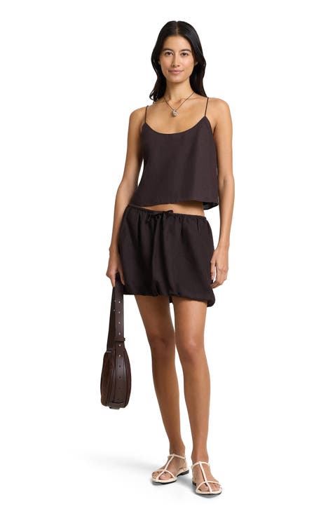 Air Linen Bubble Mini Skirt