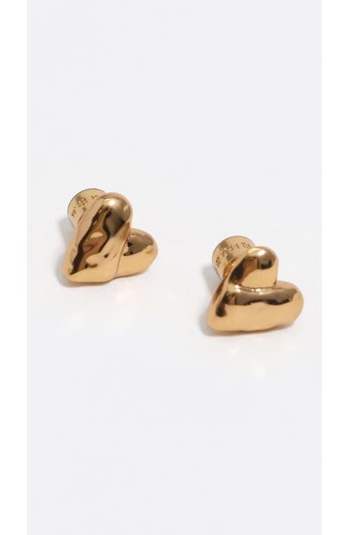 Bimba Y Lola Dark Textured Heart Earrings In Gold