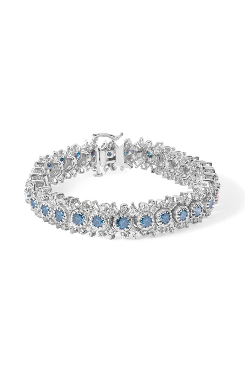 Haus of Brilliance 14K White Gold 10.0 Cttw Diamond Floral Cluster Link Bracelet, Main, color, White