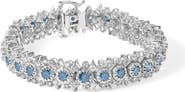 Haus of Brilliance 14K White Gold 10.0 Cttw Diamond Floral Cluster Link Bracelet