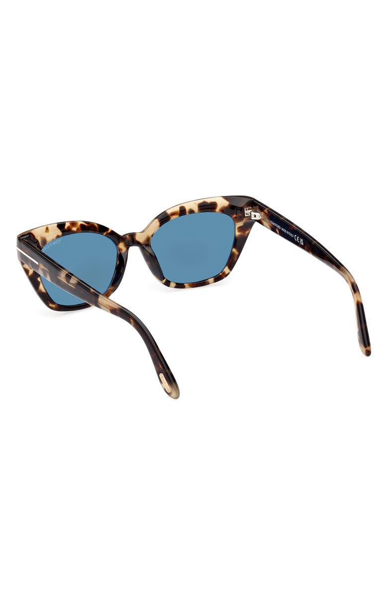 TOM FORD Juliette 52mm Cat Eye Sunglasses, Alternate, color, Coloured Havana / Blue