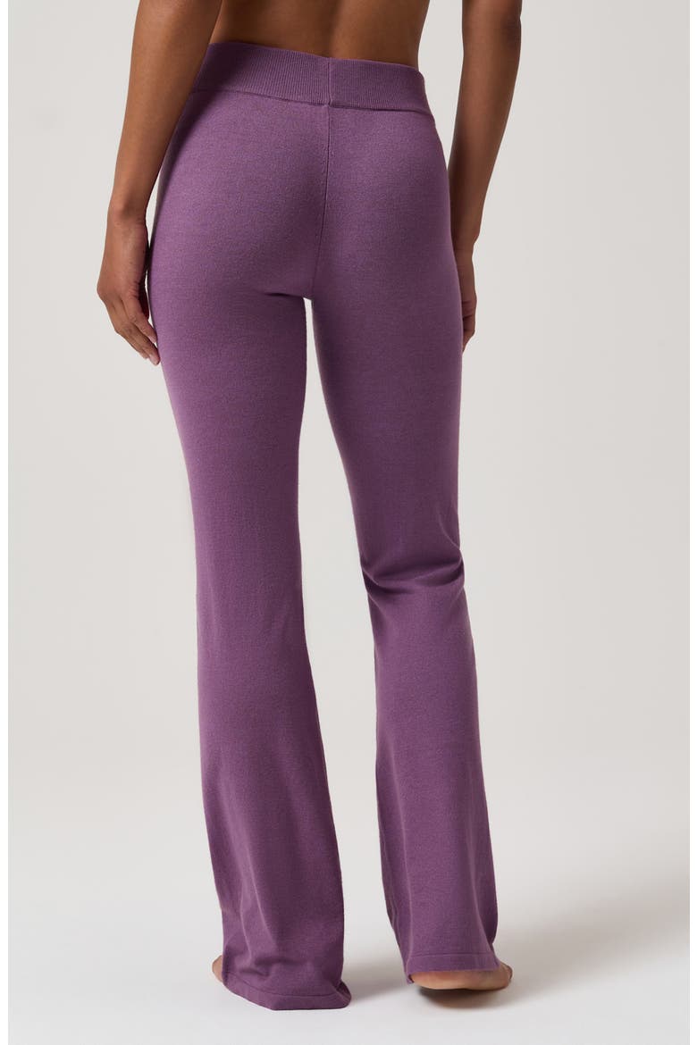 Erin High Waist Flare Cotton Pants, Alternate, color, HEATHER MULBERRY