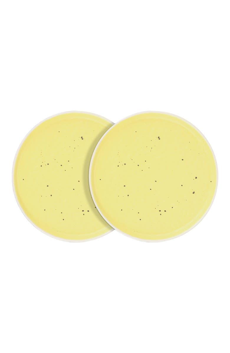 Stone Lain Elena Stoneware 4-Piece Salad Plate Set, Main, color, Yellow