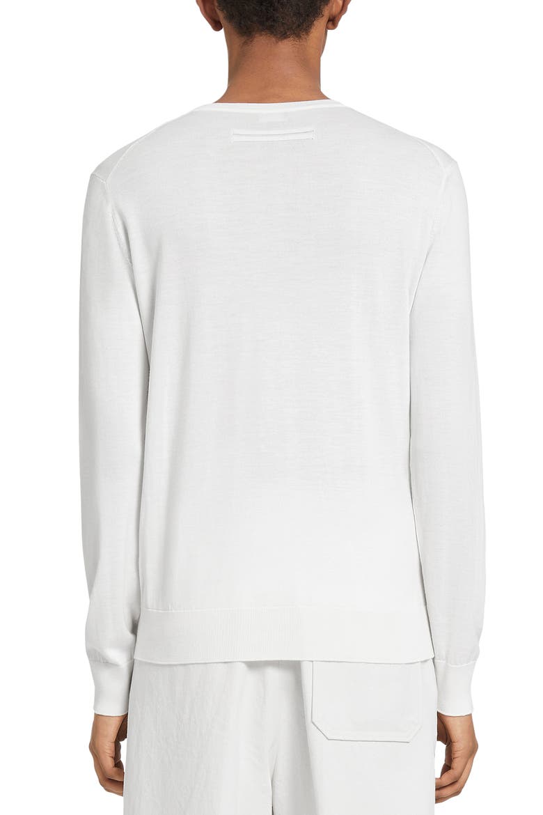 Men's Cashseta Cashmere & Silk Sweater, Alternate, color, WHITE