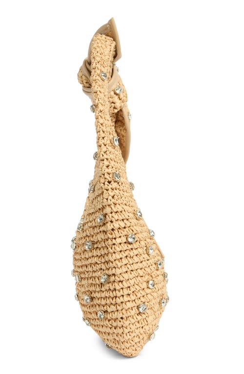 Urban Expressions Handbags Jessa Crystal Embellished Raffia Shoulder Bag In Brown