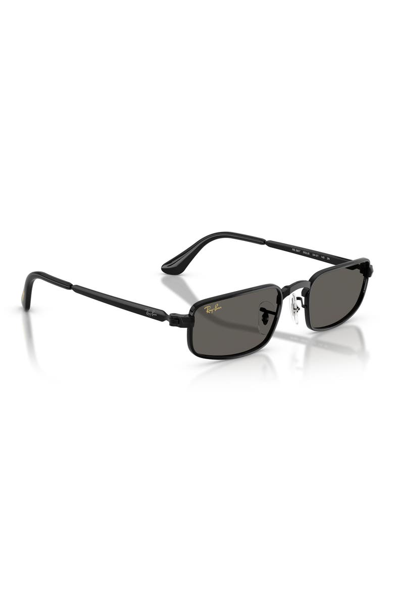 54mm Pillow Sunglasses, Alternate, color, BLACK / DARK GRAY