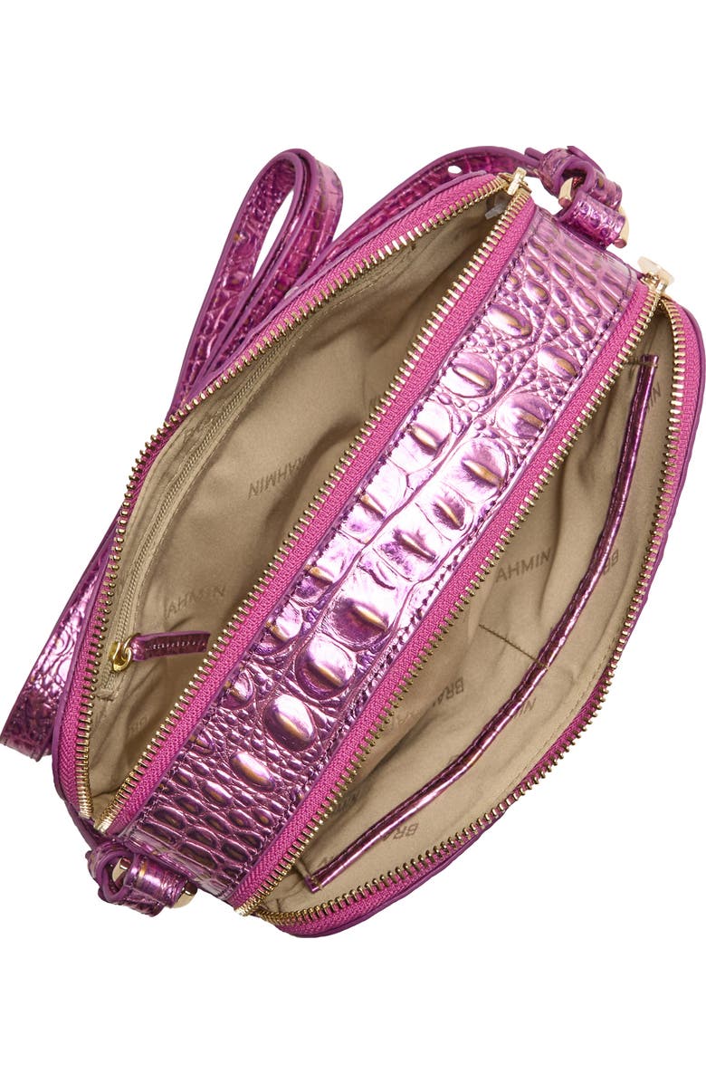 Brahmin Danica Croc Embossed Leather Crossbody Bag, Alternate, color, Opera Melbourne
