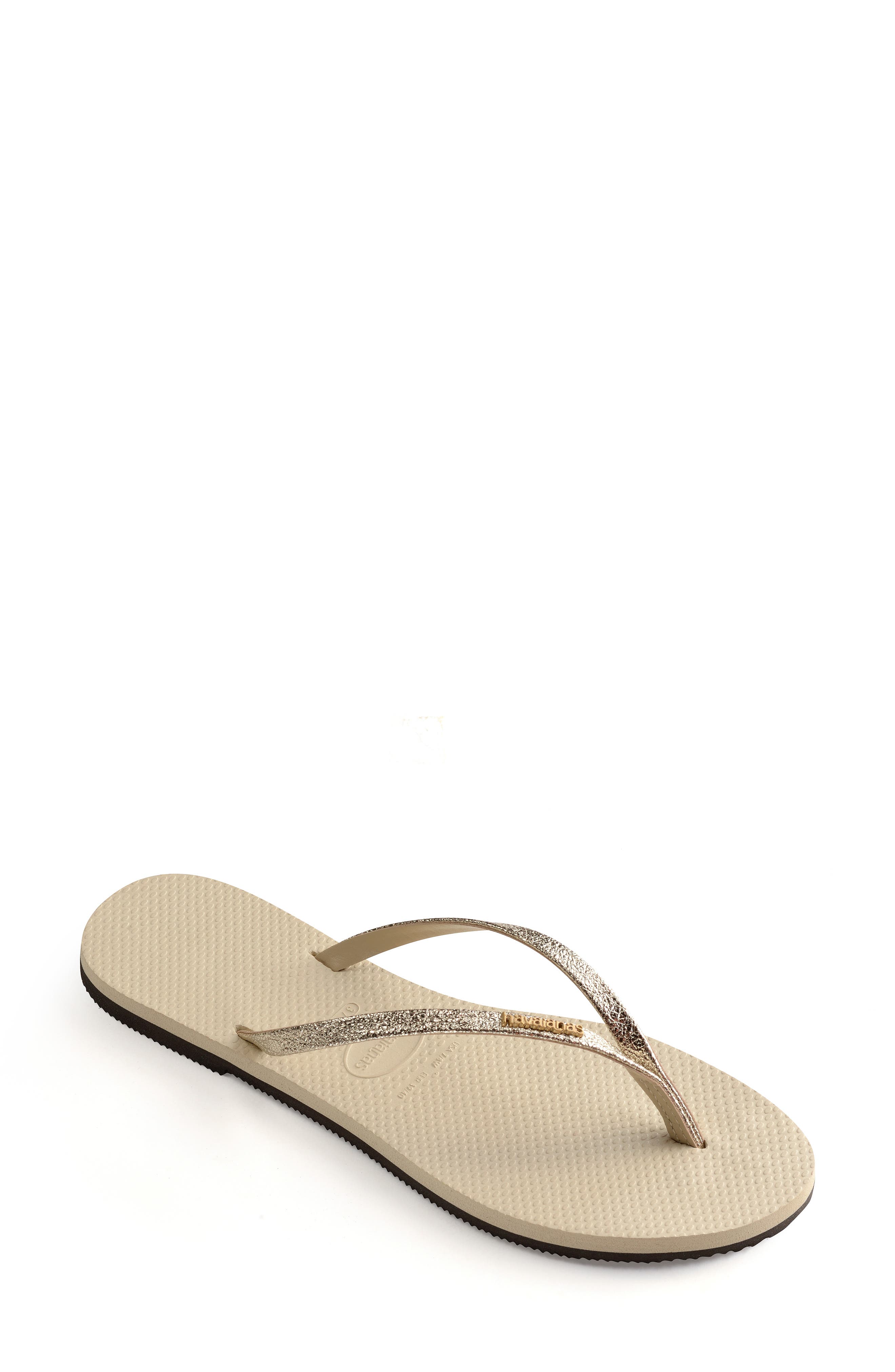 You Shine Flip Flop, Alternate, color, BEIGE