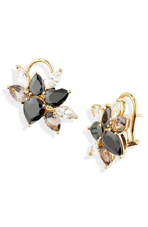 Large Cubic Zirconia Cluster Earrings