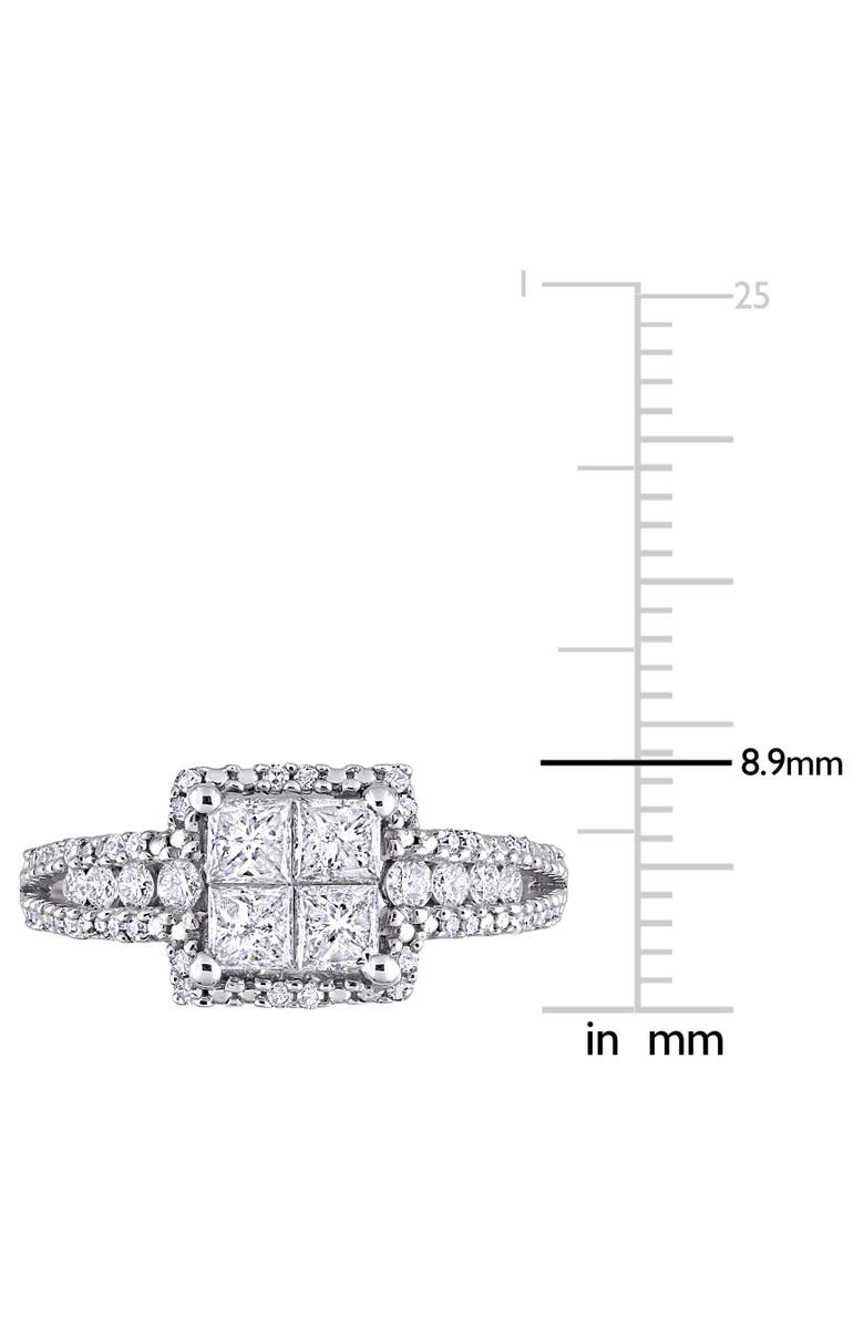 Julianna B. Diamond Princess Square Engagement Ring 10k, Alternate, color, 10K White Gold