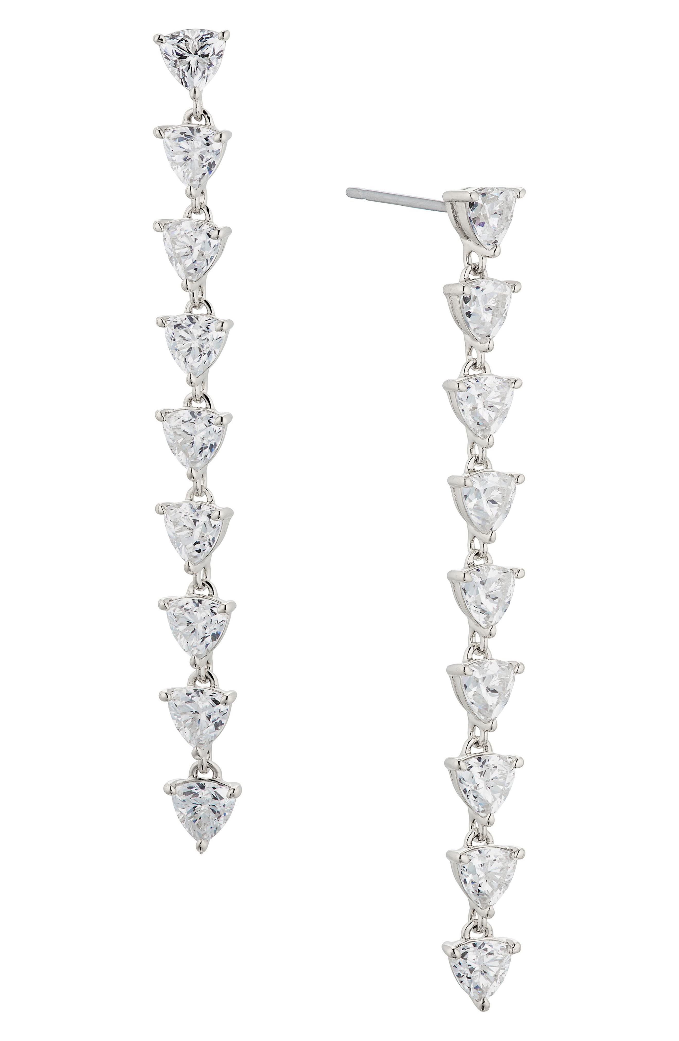 Gwen Cubic Zirconia Linear Drop Earrings