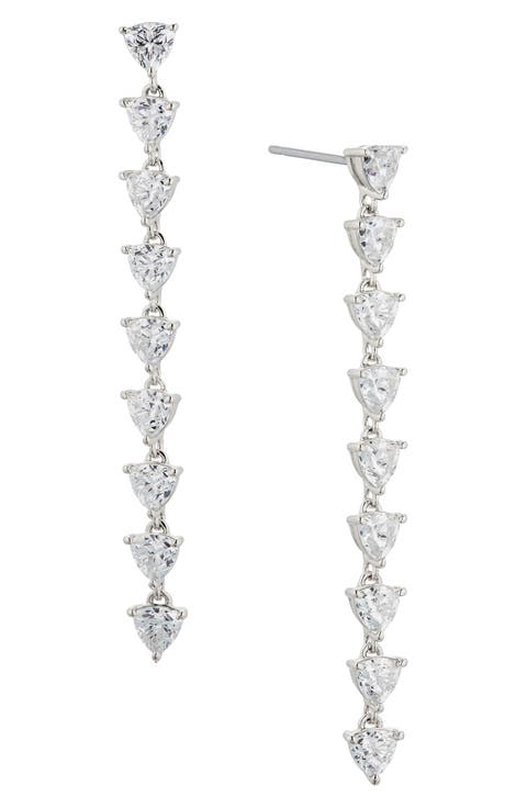 Gwen Cubic Zirconia Linear Drop Earrings