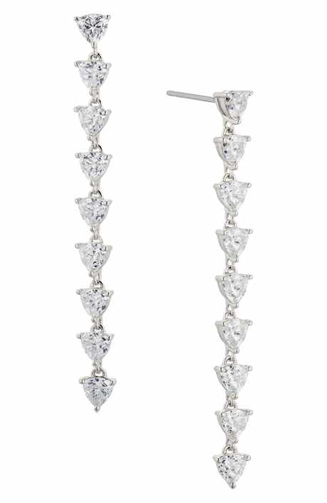 Gwen Cubic Zirconia Linear Drop Earrings