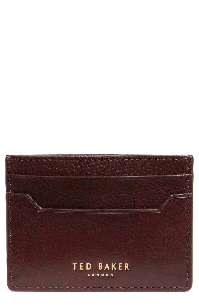 Ted Baker London Cavendish Pebbled Cardholder, Main, color, Tan
