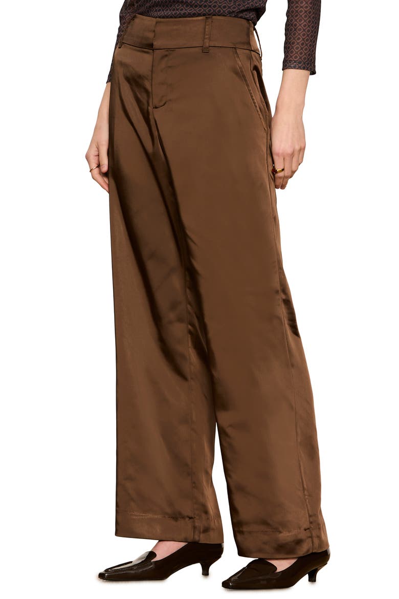 Spotlight Satin Pants, Alternate, color, ESPRESSO BROWN MARTINI