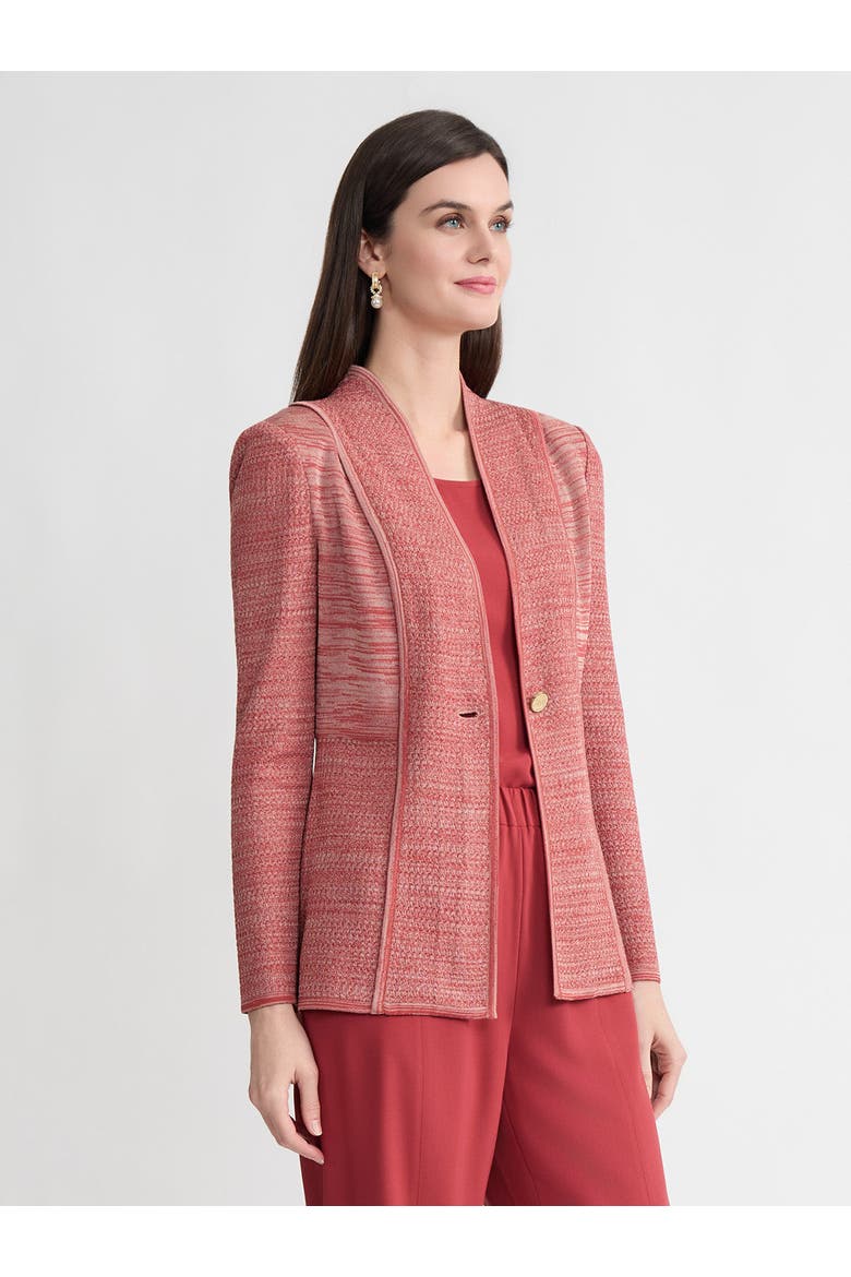 Tailored Melange Princess Seam Knit Jacket, Alternate, color, Russet/Biscotti