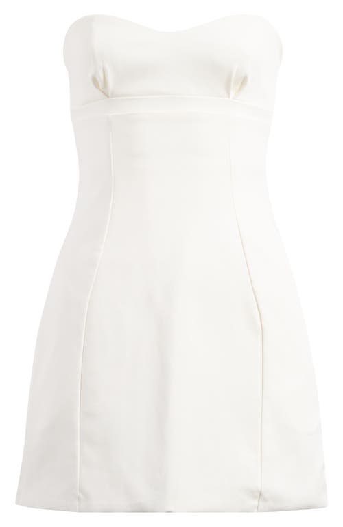 House Of Cb Mimi Strapless Twill Minidress In White