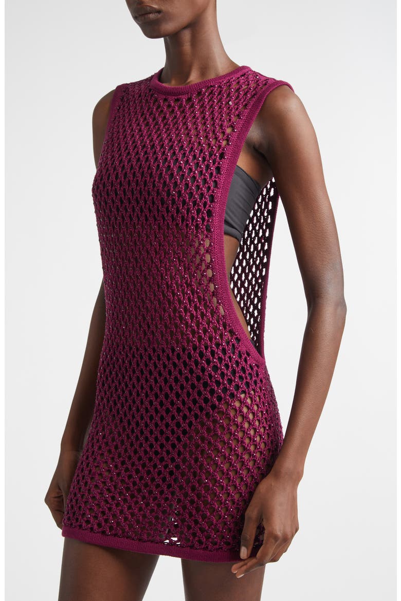 Grenada Beaded Mesh Stitch Sweater Dress, Alternate, color, ORCHID