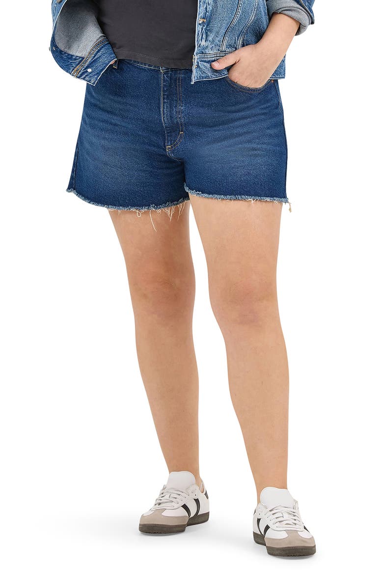 3-Inch Cutoff High Waist Denim Shorts, Alternate, color, INTO THE VOID
