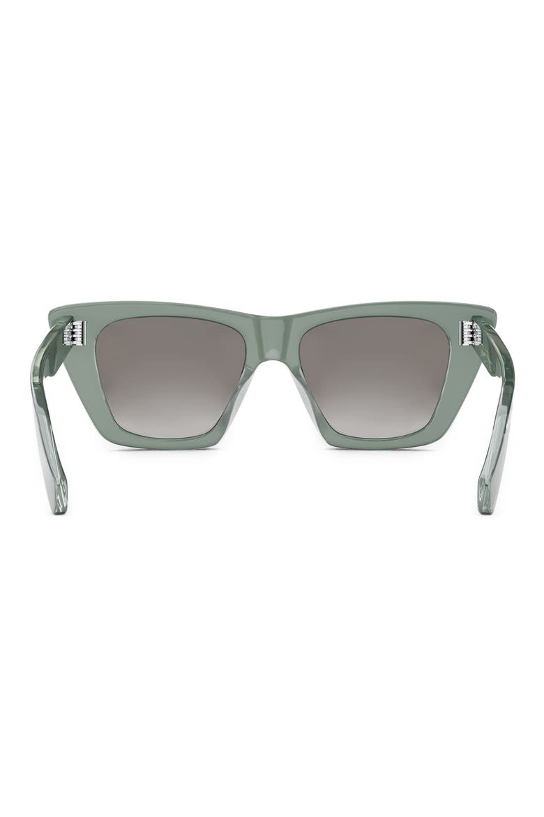 51mm Cat Eye Sunglasses, Alternate, color, SHINY LIGHT GREEN / SMOKE