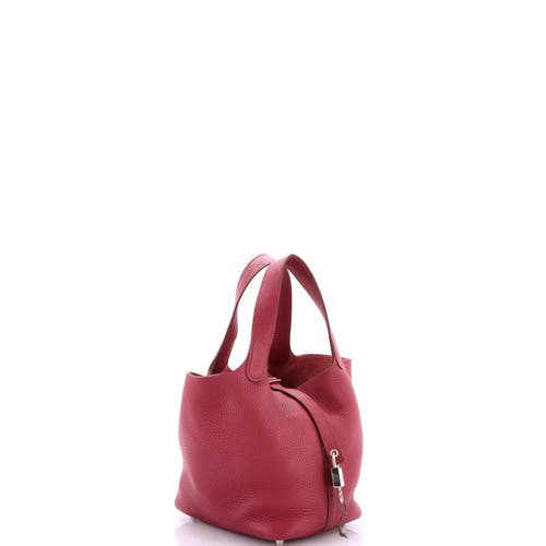 Pre-owned Hermes Hermes Picotin Lock Bag Clemence Pm In Red