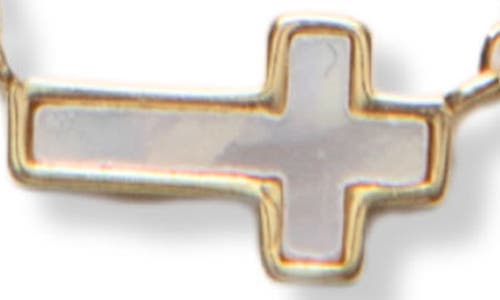 Argento Vivo Sterling Silver Mother-of-pearl Sideways Cross Pendant Necklace