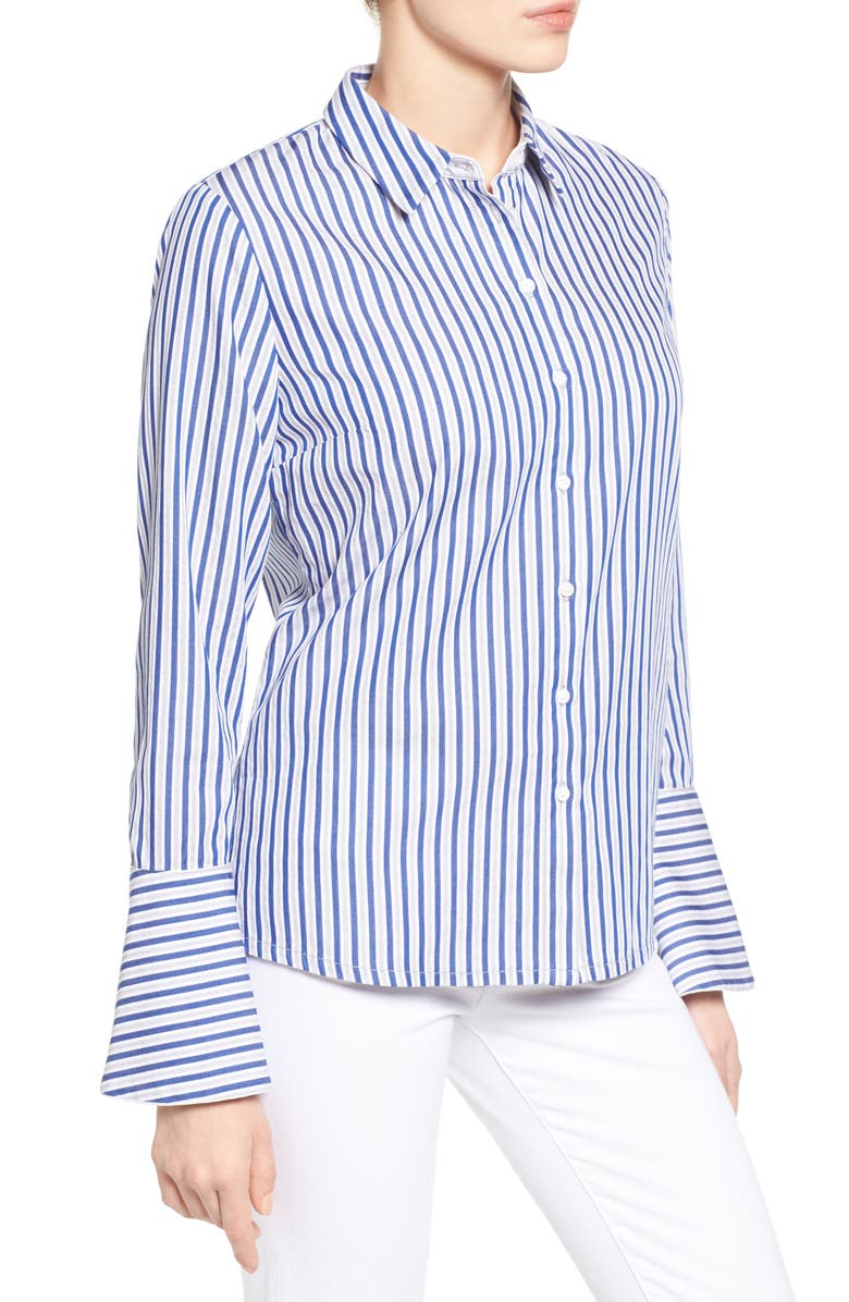 KUT from the Kloth Luz Stripe Bell Cuff Shirt, Alternate, color, 