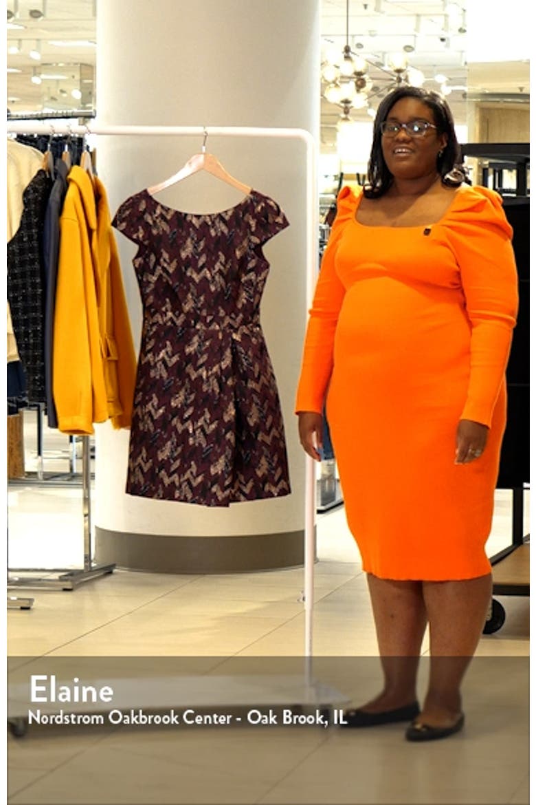 Metallic Jacquard Fit & Flare Dress video