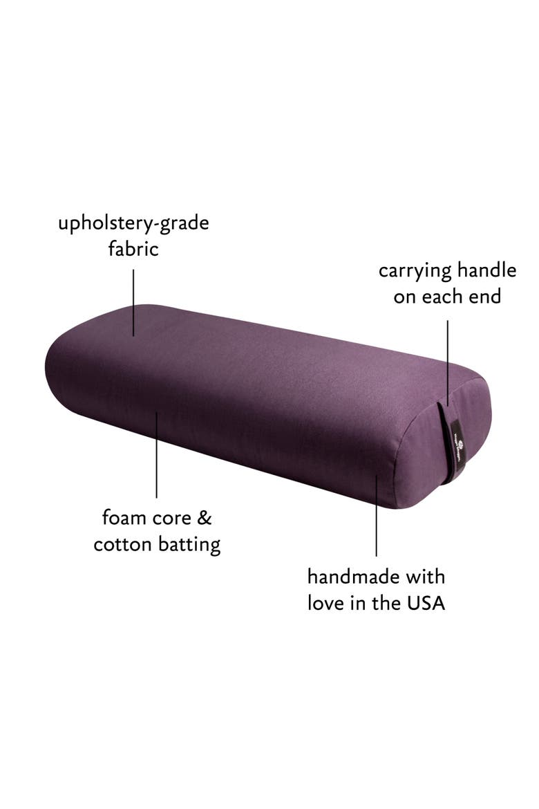 Standard Yoga Bolster, Alternate, color, Plum