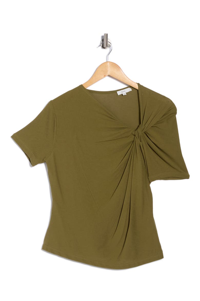 Liz Asymmetric Twist T-Shirt, Alternate, color, HAZEL