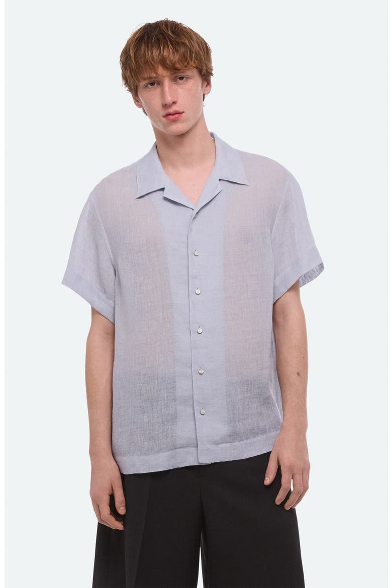 Relaxed Linen Camp Shirt, Alternate, color, PACIFIC