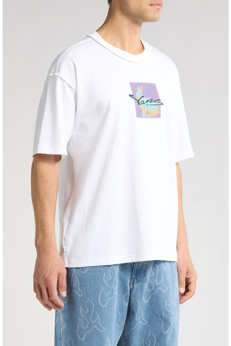 Down the Rabbit Hole Oversize Graphic T-Shirt, Alternate, color, WHITE