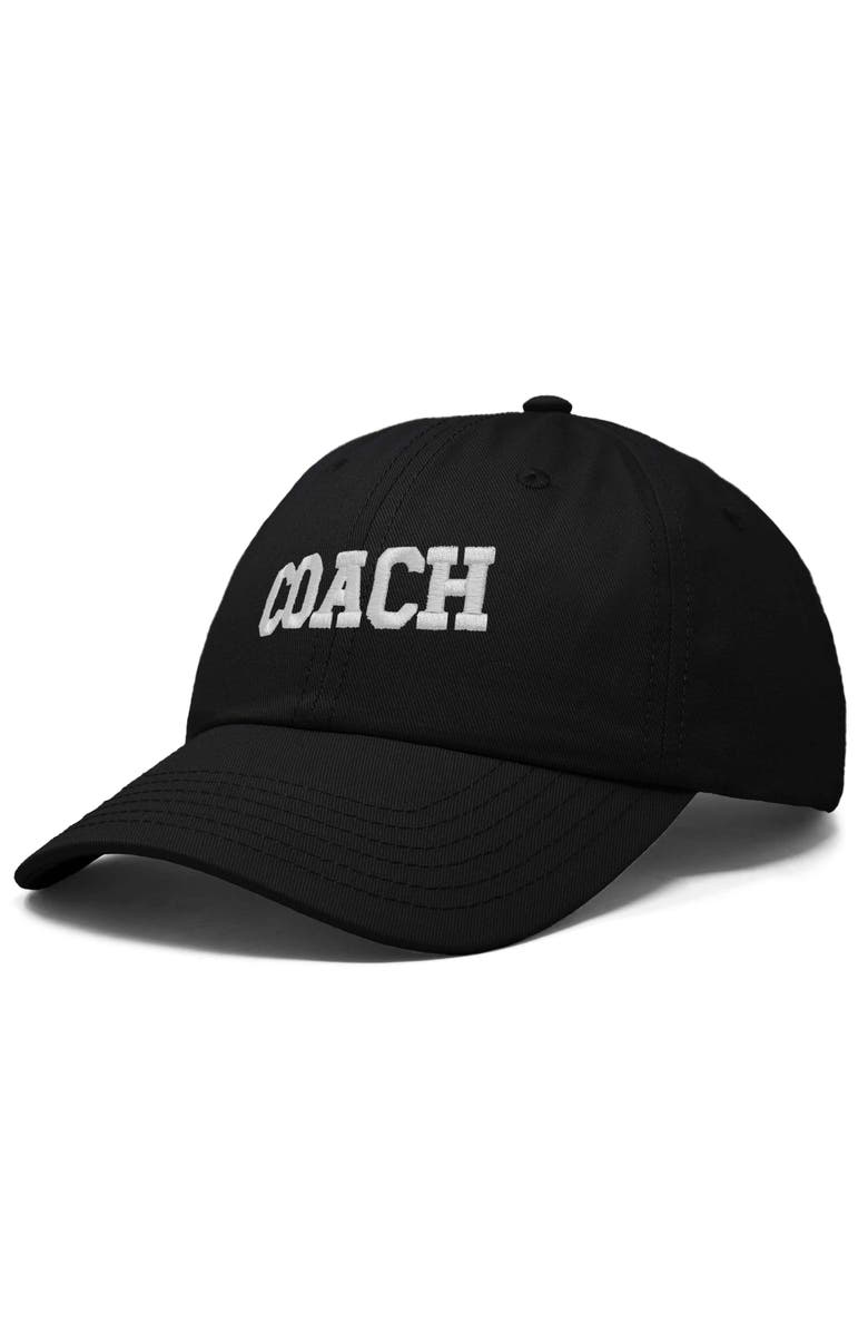 Dalix Coach Embroidered Sports Dad Cap, Alternate, color, Black