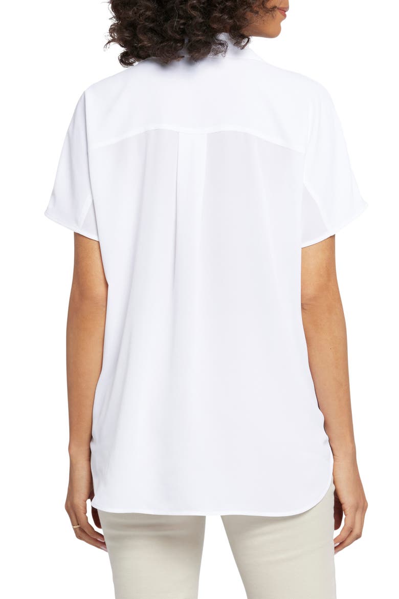 Becky Split Neck Woven Top, Alternate, color, OPTIC WHITE