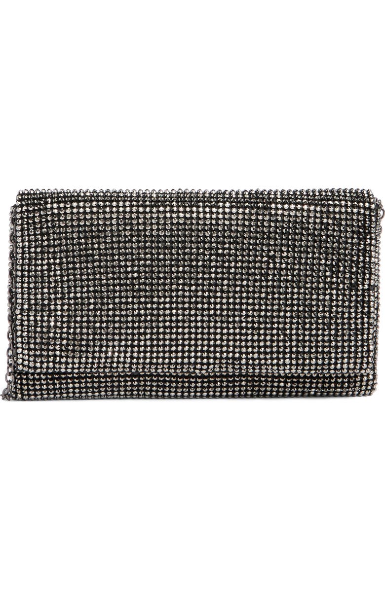 Jessica McClintock Cory Crystal Mesh Flap Crossbody Bag, Main, color, Gunmetal