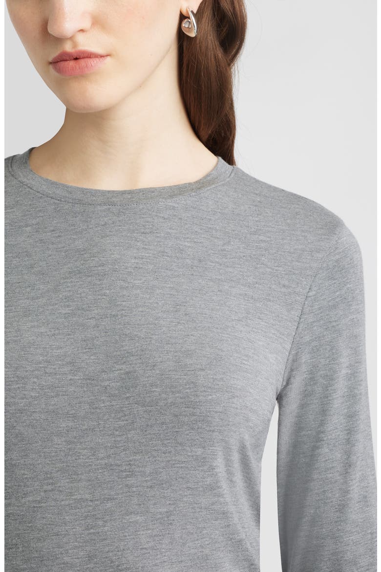 Long Sleeve Crewneck T-Shirt, Alternate, color, GREY DARK HEATHER