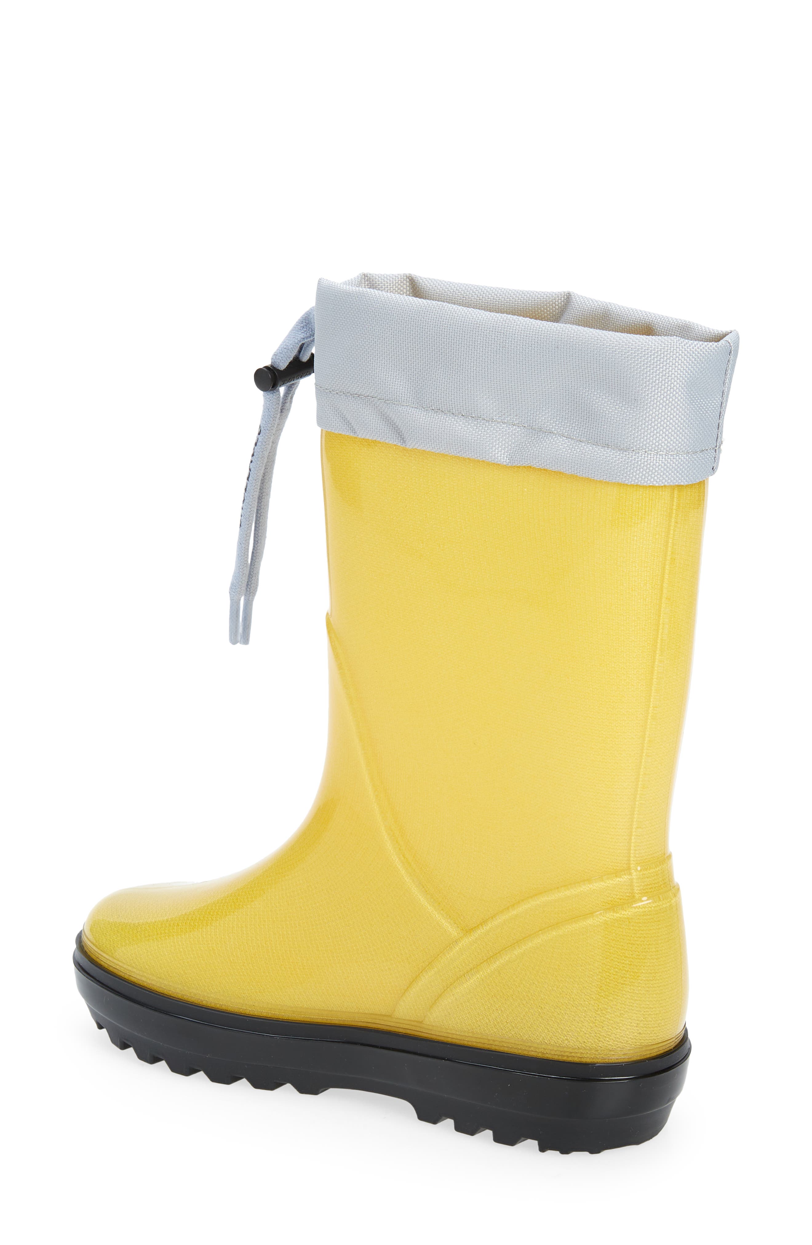 Rubber Rain Boot, Alternate, color, YELLOW/ GREY