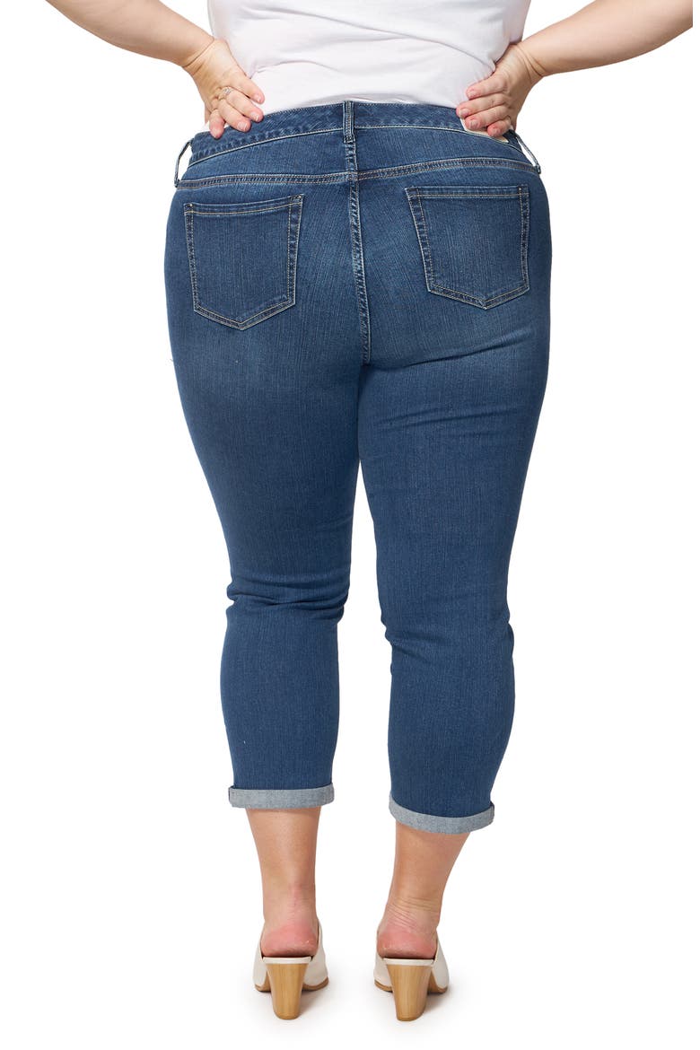 Rolled Cuff Boyfriend Jeans, Alternate, color, ROYAL